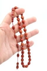 Hakkı Usta İmzalı Beyzi Kesim Hareli Turuncu Katalin Tesbih