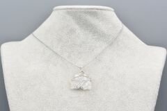 Hakiki Doğal Aura Kuvars Taşı Kolye Ucu 001