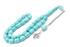 Gümüş Kaplama Kamçılı Kapsül Turkuaz Katalin Tesbih