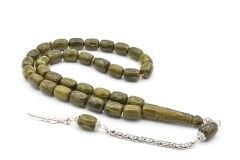 Gümüş Kaplama Kamçılı Kapsül Koyu Yeşil Katalin Tesbih