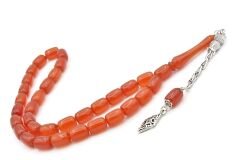 Gümüş Kaplama Kamçılı Kapsül Kesim Yemen Zar Kehribar Tesbih