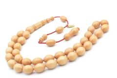 Hakkı Usta İmzalı Beyzi Kesim Beyaz Katalin Tesbih