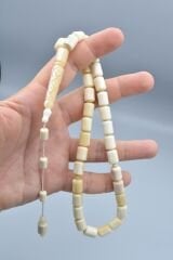 Usta İşi İmamesi Oymalı Kapsül Kesim İri Boy Balina Kemiği Tesbih