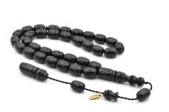 Hakkı Usta İmzalı Kapsül Kesim Siyah Katalin Tesbih