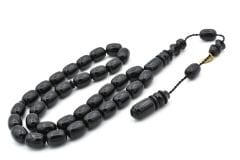 Hakkı Usta İmzalı Kapsül Kesim Siyah Katalin Tesbih