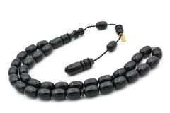 Hakkı Usta İmzalı Kapsül Kesim Siyah Katalin Tesbih