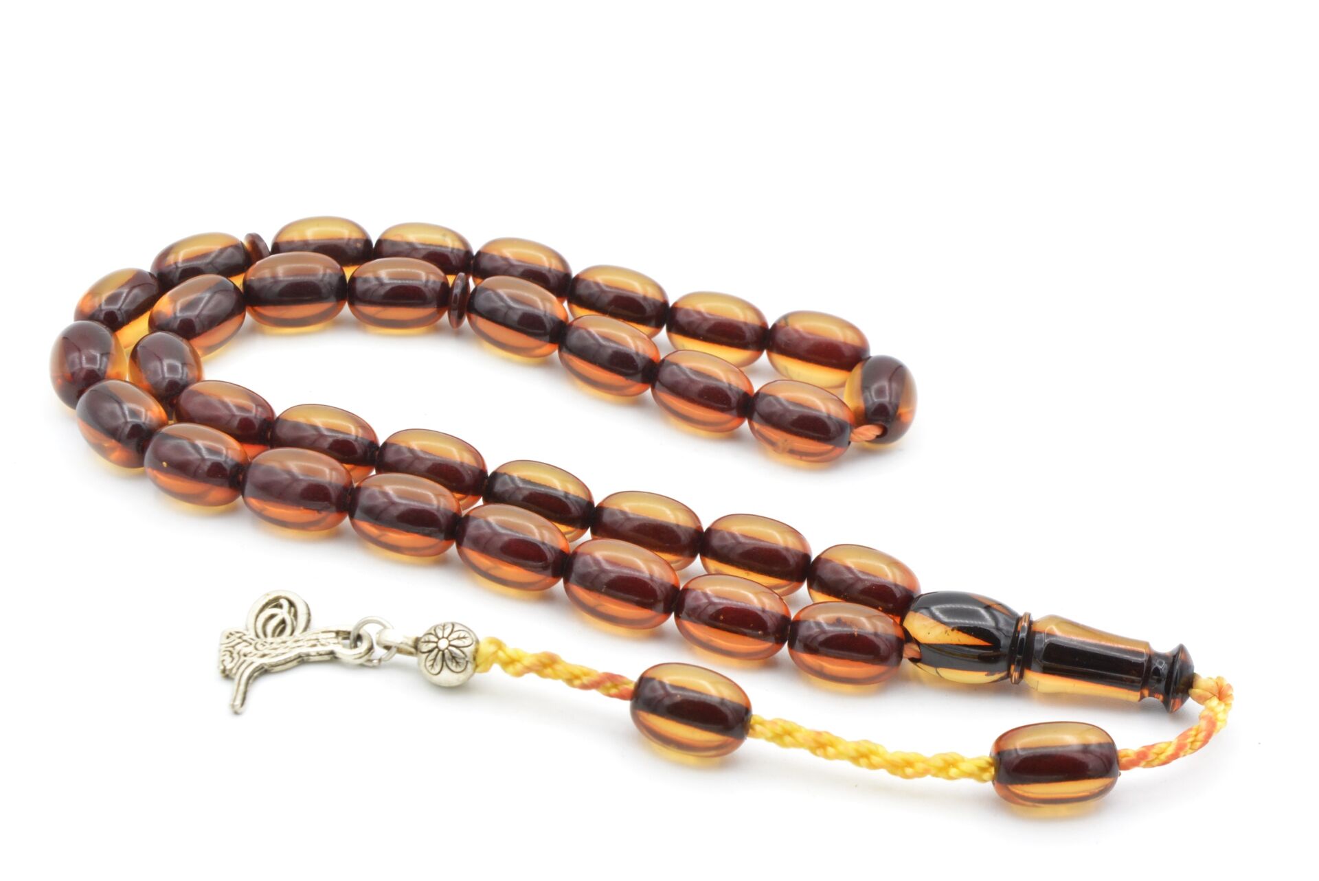 Sistemli Havşalı Kapsül Kesim Bej Sıkma Kehribar Tesbih