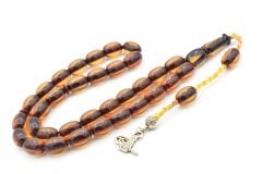 Sistemli Havşalı Kapsül Kesim Bej Sıkma Kehribar Tesbih