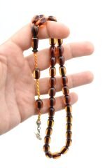 Sistemli Havşalı Kapsül Kesim Bej Sıkma Kehribar Tesbih