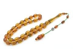 İbrahim Uysal İmzalı Renk Süzmesi Ateş Kehribar Tesbih Osmanlı Kamçı