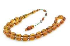 İbrahim Uysal İmzalı Renk Süzmesi Ateş Kehribar Tesbih Osmanlı Kamçı