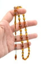 İbrahim Uysal İmzalı Renk Süzmesi Ateş Kehribar Tesbih Osmanlı Kamçı