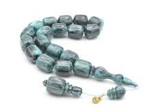 Vefa Usta İmzalı Kapsül Kesim Gri Mavi Sıkma Kehribar Efe Maskot Tesbih