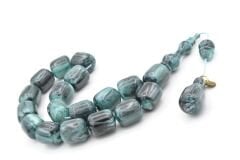 Vefa Usta İmzalı Kapsül Kesim Gri Mavi Sıkma Kehribar Efe Maskot Tesbih