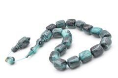 Vefa Usta İmzalı Kapsül Kesim Gri Mavi Sıkma Kehribar Efe Maskot Tesbih