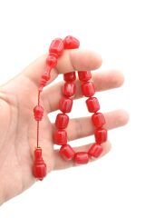 Vefa Usta İmzalı Kapsül Kesim Kırmızı Sıkma Kehribar Efe Maskot Tesbih