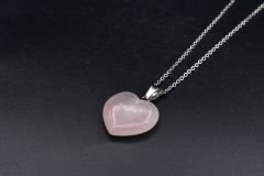 HAKİKİ DOĞAL KALP PEMBE KUVARS KOLYE UCU 1.KALİTE 001