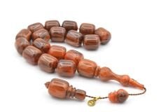 Vefa Usta İmzalı Kapsül Kesim Kahverengi Sıkma Kehribar Efe Maskot Tesbih