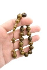 Vefa Usta İmzalı Küre Kesim Yeşil Sıkma Kehribar Efe Maskot Tesbih