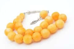 Fıçı Kesim Hareli Sarı Sıkma Kehribar Efe Maskot Tesbih