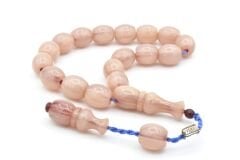 Zeyzun İmzalı Fıçı Kesim Beyaz Sıkma Kehribar Efe Maskot Tesbih