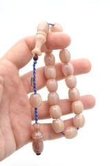 Zeyzun İmzalı Fıçı Kesim Beyaz Sıkma Kehribar Efe Maskot Tesbih