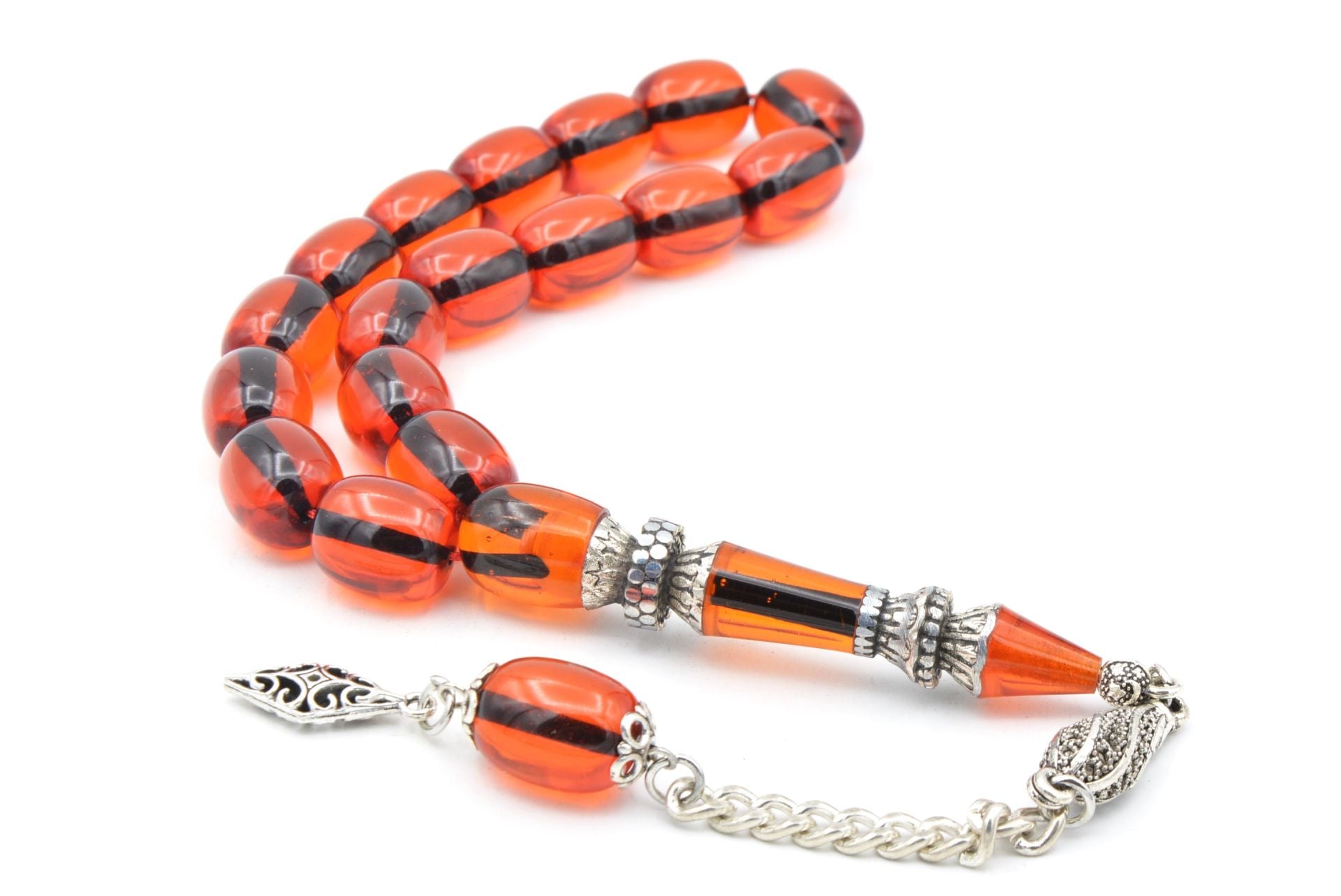 Nakkaş İmameli Kapsül Kesim Turuncu Sıkma Kehribar Efe Maskot Tesbih