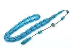 Hakan Turan İmzalı Kapsül Kesim Mavi Ateş Kehribar Tesbih