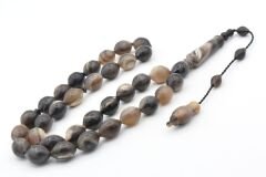 Sistemli İri Boy Beyzi Kesim Bufalo Boynuzu Tesbih 011