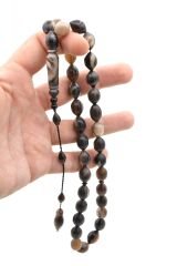 Sistemli İri Boy Beyzi Kesim Bufalo Boynuzu Tesbih 011