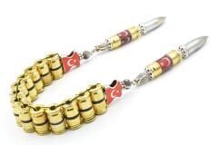 Usta İşi Ay Yıldız Tasarım Mermi Kovanı Zaza Tesbih