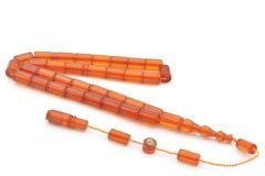 Hikmet Al Said İmzalı Kesme Model Turuncu Ateş Kehribar Tesbih