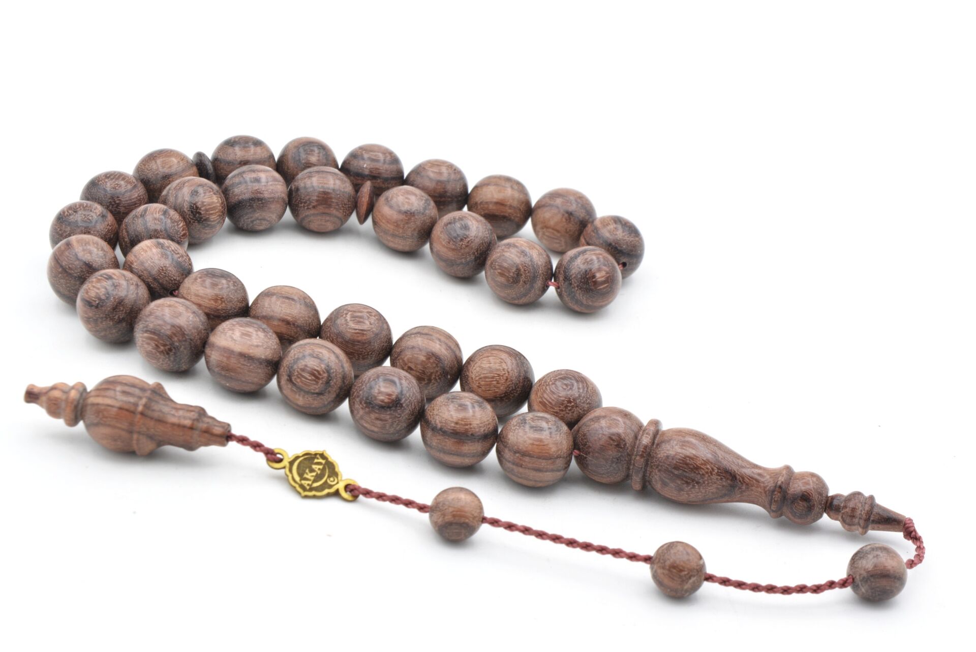 Usta İşi İmzalı Küre Kesim Kral Ağacı Tesbih