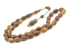 Usta İşi Sistemli İri Boy Arpa Kesim Ceylan Boynuzu Tesbih 012