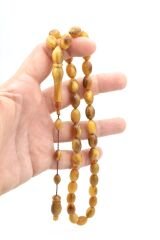 Usta İşi Sistemli İri Boy Arpa Kesim Ceylan Boynuzu Tesbih 013