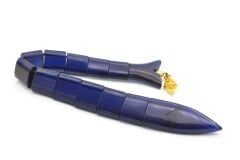 Usta İşi Lacivert Sıkma Kehribar Balık Tesbih