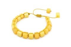 Makrome Model Sertifikalı Hakiki Damla Kehribar Bileklik 003