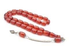 Gümüş Kaplamalı Kapsül Kesim Açık Kırmızı Katalin Tesbih