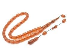 Ebu Şems Usta İşi Kapsül Kesim Sarı Zar Kehribar Tesbih