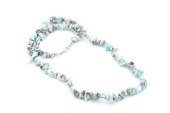 Doğal Kırık Taş Larimar Taşı Kolye 1.kalite Doğal Taş