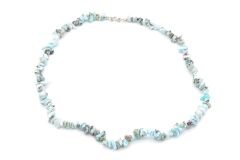 Doğal Kırık Taş Larimar Taşı Kolye 1.kalite Doğal Taş