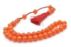 Usta İşi Saçaklı Sistemli Küre Kesim Turuncu Katalin Tesbih