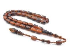 Hakkı Usta Yapımı Sistemli Kapsül Kesim Koyu Turuncu Katalin Tesbih