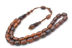 Hakkı Usta Yapımı Sistemli Kapsül Kesim Koyu Turuncu Katalin Tesbih