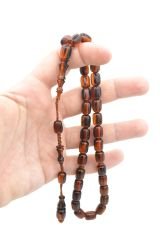 Hakkı Usta Yapımı Sistemli Kapsül Kesim Koyu Turuncu Katalin Tesbih