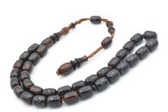 Hakkı Usta Yapımı Sistemli Kapsül Kesim Kahverengi Katalin Tesbih