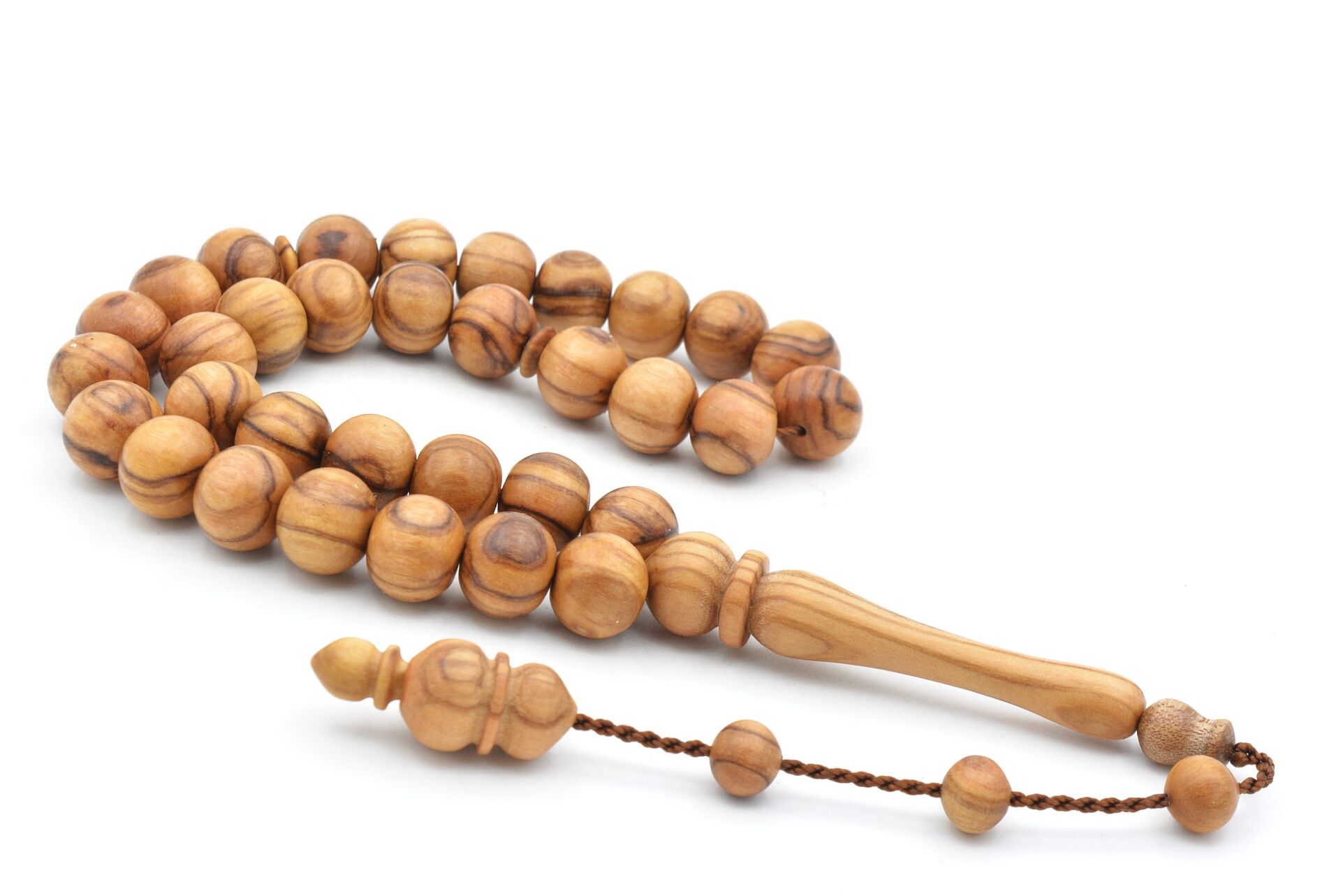 Usta İşi Sistemli Küre Kesim Zeytin Ağacı Tesbih