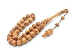 Usta İşi Sistemli Küre Kesim Zeytin Ağacı Tesbih