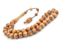 Usta İşi Sistemli Küre Kesim Zeytin Ağacı Tesbih