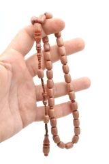 Hakkı Usta Yapımı Sistemli Kapsül Kesim Bej Katalin Tesbih